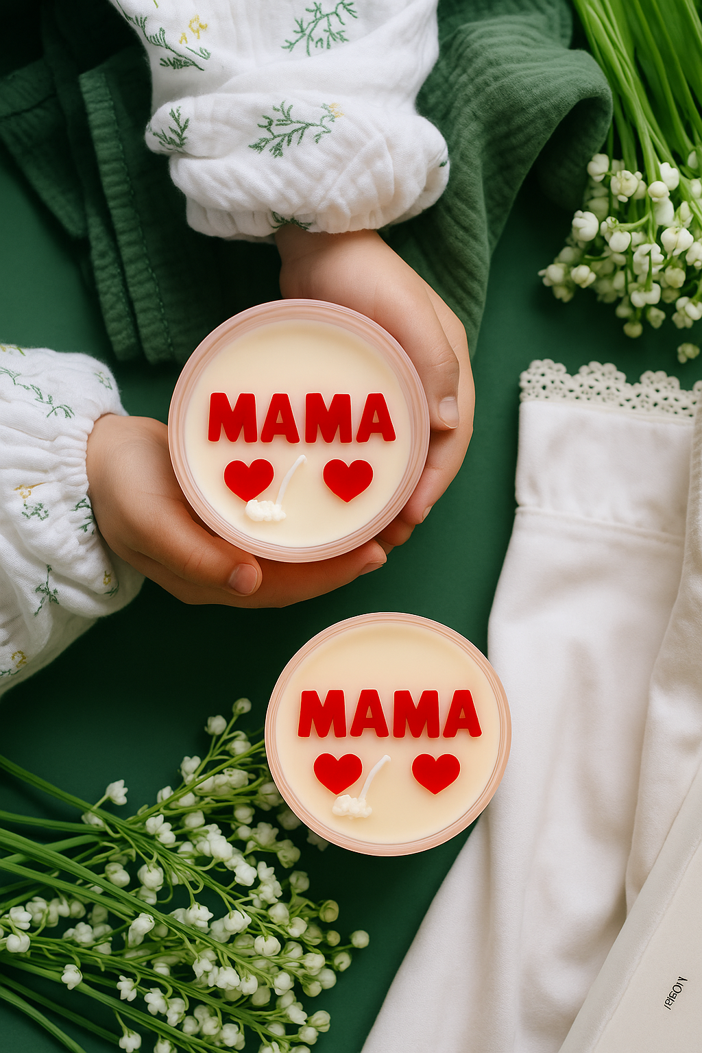 Handgemachte kerze für Mama – Muttertagsgeschenk mit Herzen | Geschenk für Mama Kandlewax Studio
