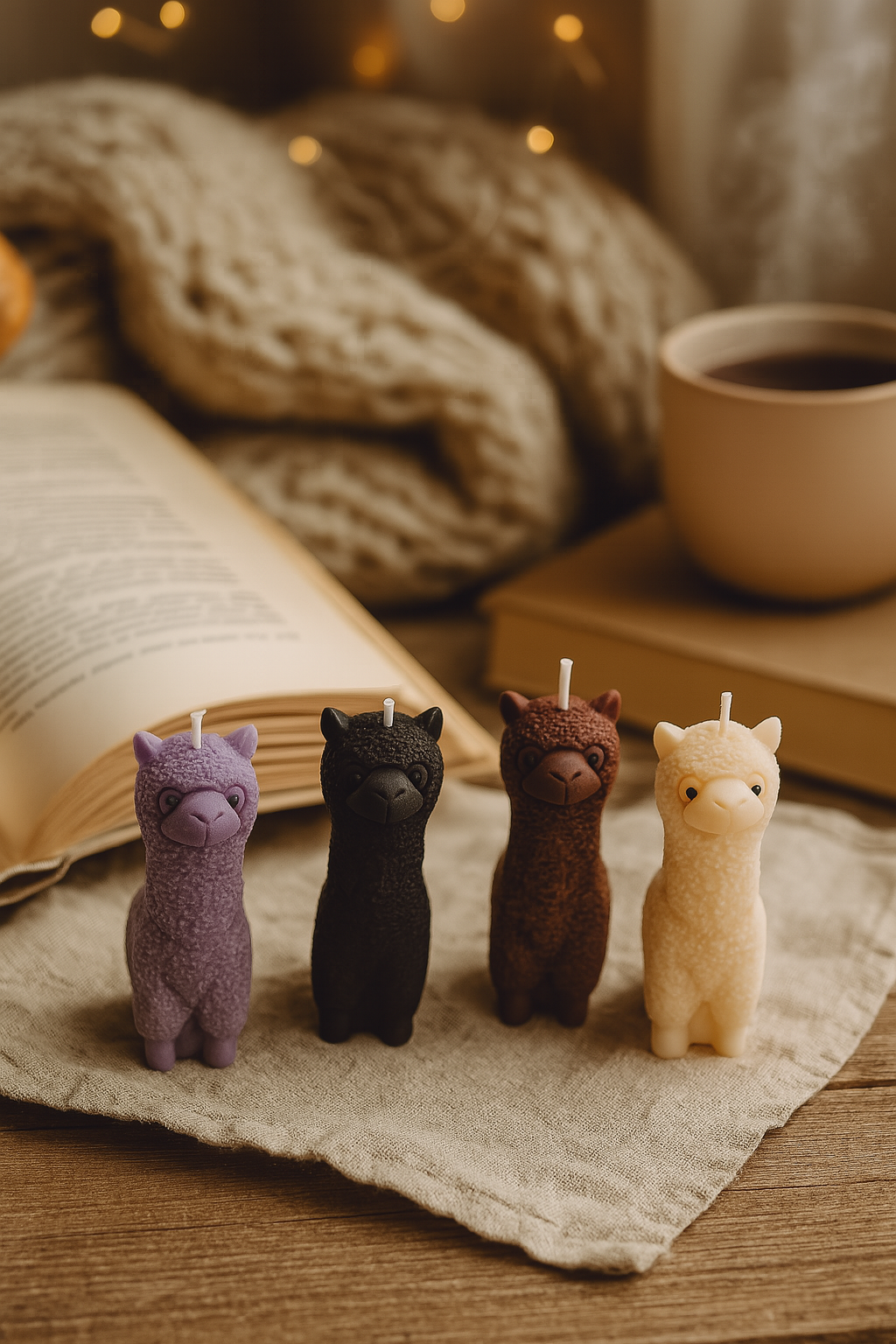 Alpaka Kerze – Handgemachte Tierkerze als Deko & Geschenk