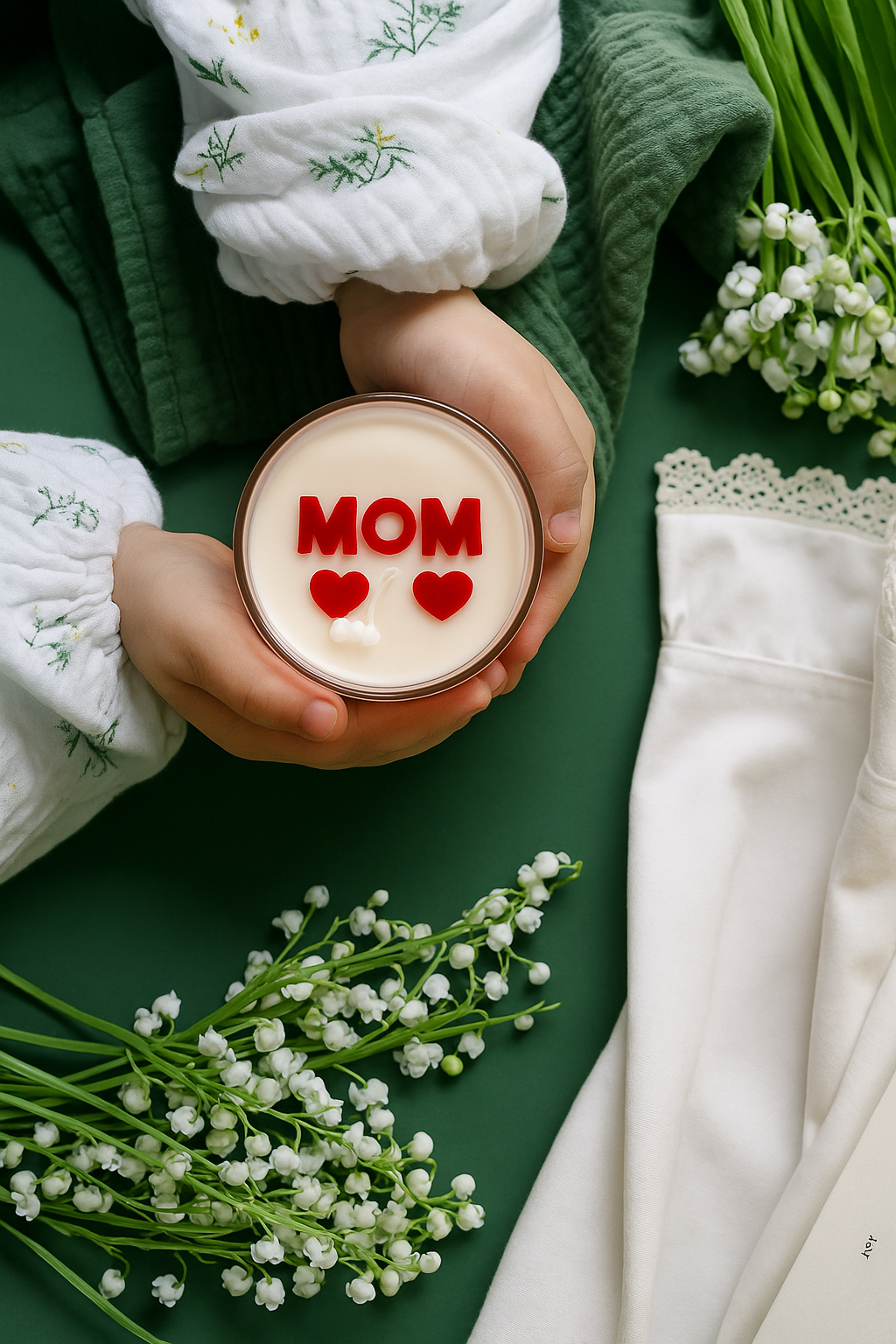 Handgemachte kerze für Mama – Muttertagsgeschenk mit Herzen | Geschenk für Mama Kandlewax Studio