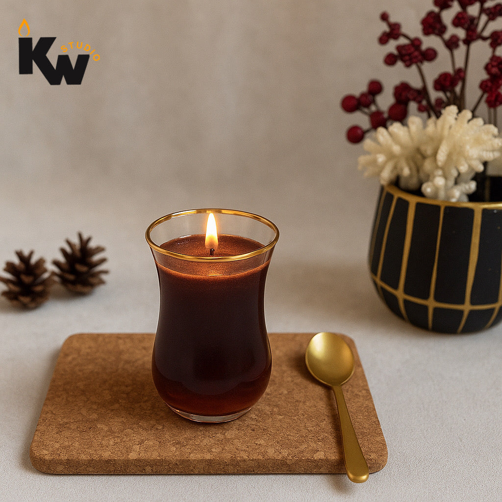 Türkisches Teeglas-Kerze – Handgemachtes Geschenk mit orientalischem Flair Kandlewax Studio